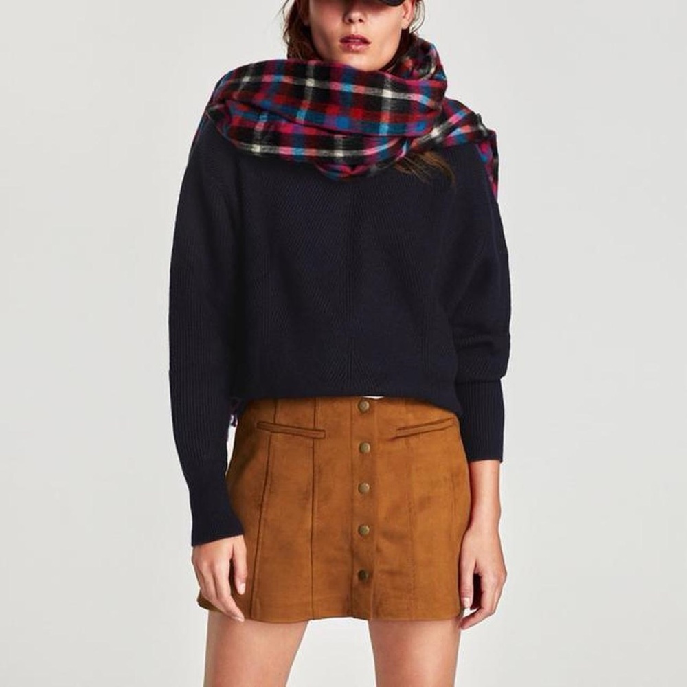 Zara Suede Brown mini skirt